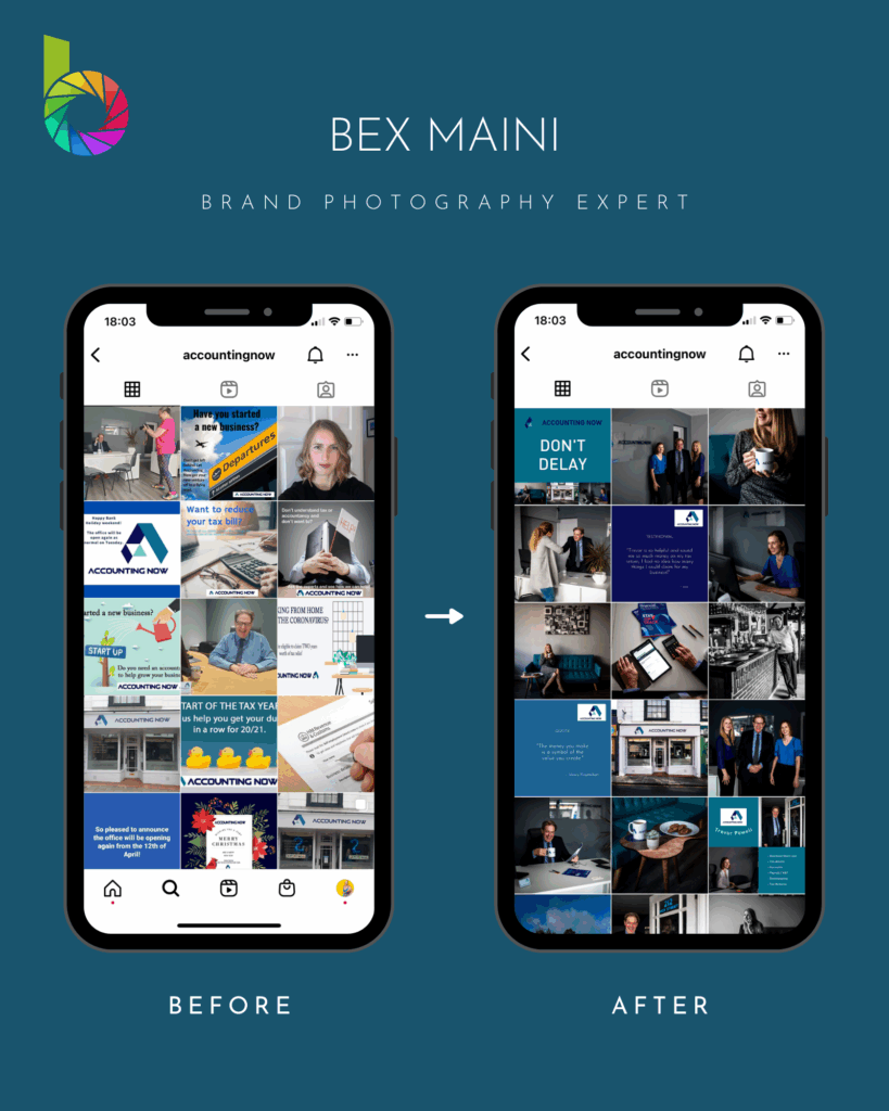 Before & After examples of Accounting Now Instagram Feed