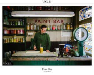 Photovogue Vogue published image of a man in a paint bar