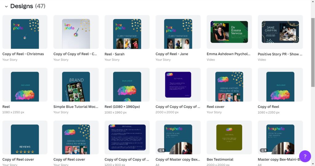 Samples of Bex's Canva Graphic Designs